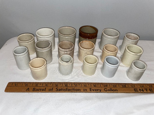 lot 113 image: Lot of 17 Vintage English Ironstone Moira Miniature Crocks Made in England