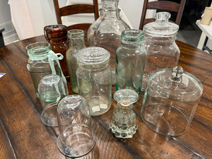 lot 156 image: Vintage Glass Jar and Cloche Collection - 10 Pieces