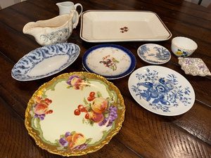 lot 173 image: Vintage Decorative Tableware Collection with Floral & Scenic Designs
