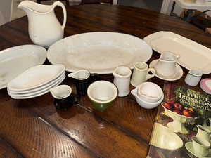 lot 178 image: Vintage White Ironstone Dinnerware and Creamer Collection