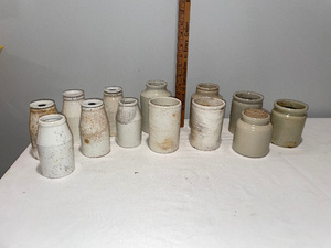 lot 196 image: Vintage English Ironstone Jars & Crocks Collection - 13 Pieces