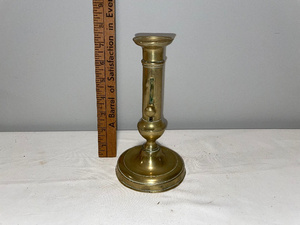 lot 210 image: Vintage French Brass Candlestick Holder with Elegant Design