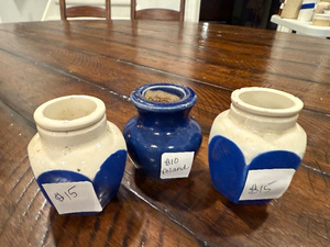 lot 217 image: Lot of 3 Blue & White English Ironstone Vases - Includes Polish Vase