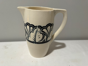 lot 255 image: Antique French Honfleur Ironstone Pitcher with Decorative Pattern