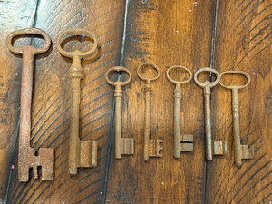 lot 146 image: Antique Skeleton Keys Set of 6 Antique Rusted Patina