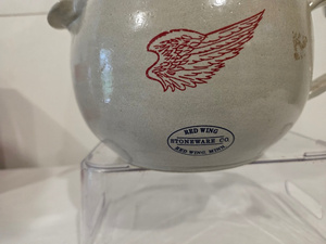 Vintage Red Wing Stoneware Mixing Bowl with Wings Logo