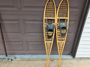 lot 37 image: Cabelas Traditional Wooden Snowshoes with Rope Bindings
