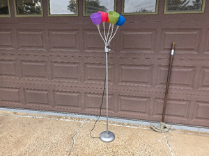 lot 39 image: Colorful Multi-Shade Gooseneck Floor Lamp