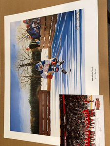 lot 46 image: Terrence R. Fogarty Star of the North Signed Print & Hockey Team Signed Photo