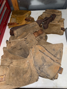 lot 156 image: Lot of Used Leather Tool Belts with Pockets and Straps