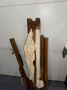 lot 171 image: Antique Military Folding Canvas and Wood Cot