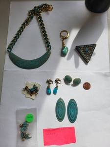 lot 83R image: Lot of Blue Colored Costume Jewelry and Accessories