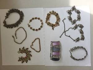 lot 85R image: Lot of 10 Vintage Costume Jewelry Bracelets and Necklaces