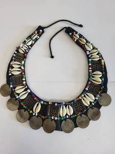 lot 99R image: Handmade Thailand Coin Necklace with Shell and Bead Accents