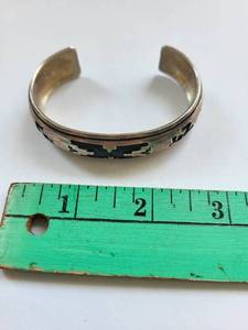 lot 111R image: Sterling Silver Cuff Bracelet with Southwest Motif, 27.73 Grams