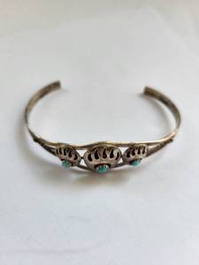 lot 115R image: Sterling Silver Turquoise Cuff Bracelet 7.88g Unmarked