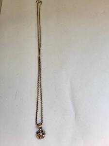 lot 146R image: Sterling Silver Flower Pendant Necklace with Cubic Zirconia, 18 Inch, 5 Grams