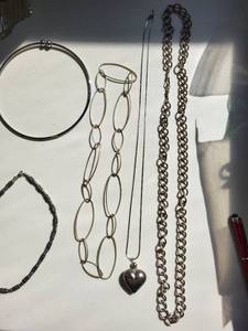 lot 148R image: Set of 9 Silver Plated Costume Jewelry Necklaces
