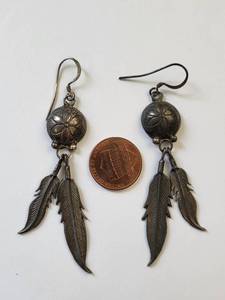 lot 172R image: Sterling Silver Earrings with Feather Design Weighing 10.16 grams