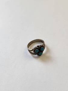 lot 174R image: Sterling Silver Turquoise Ring Size 3.5, 2.61 Grams