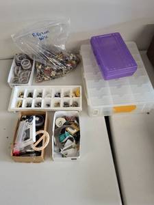 lot 194R image: Collection of Vintage and Costume Jewelry for Parts or Repair with Storage Boxes