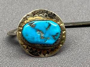 lot 7B image: Vintage Sterling Silver 925 Hairpin with Turquoise Stone Accent