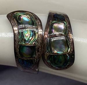 lot 8B image: Signed Sterling Silver 925 Mexico Ring with Abalone Inlay, Adjustable