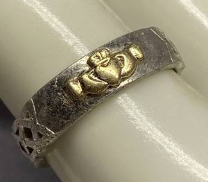 lot 17B image: Sterling Silver 925 Claddagh Ring, Size 9