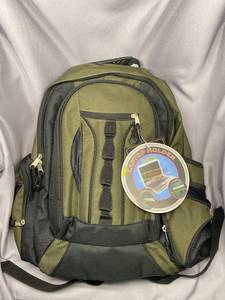lot 30B image: Eastsport Signature Laptop Backpack with Padded Holder, GreenBlack NEW