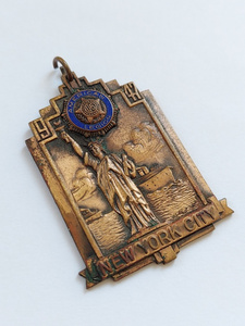 lot 12R image: 1947 American Legion Bronze Pendant New York City