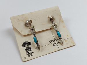lot 35R image: Sterling Silver Turquoise Drop Earrings
