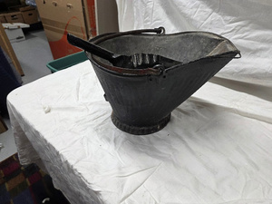lot 5T image: Vintage Coal Scuttle with Scoop - Rustic Home Decor