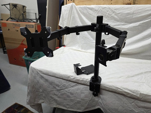 lot 12T image: Dual Monitor Mount Stand with Adjustable Arms