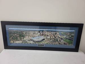 lot 3SN image: Panoramic Framed Aerial Photo of US Bank Stadium Minneapolis 43x16