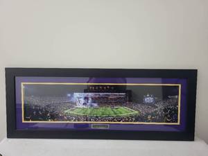 lot 11SN image: Framed Minnesota Vikings TCF Bank Stadium Panoramic Photo 43x16