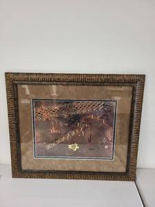 lot 36S image: Framed Artwork by Aldag 2000 with Tribal Motif