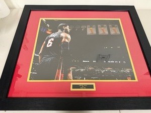 lot 24S image: Framed LeBron James #6 Miami Heat Photo Display
