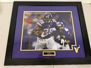 lot 20S image: Framed Adrian Peterson Minnesota Vikings Memorabilia Photo