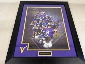 lot 16S image: Framed Minnesota Vikings Player Collage 27x23