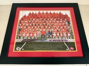 lot 14S image: Framed Kansas City Chiefs Super Bowl Team Photograph 28x28