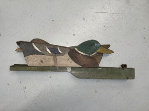 lot 3P image: Vintage Wooden Folding Duck Decoy Hand-Painted