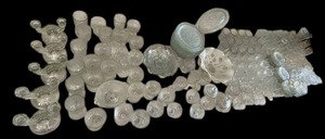 lot 1V image: Vintage Iris & Herringbone Crystal Dinnerware Set - 185 Pieces