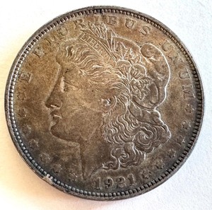 lot 18R image: 1921-D Morgan Silver Dollar