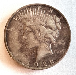 lot 25B image: 1922 Peace Silver Dollar Coin