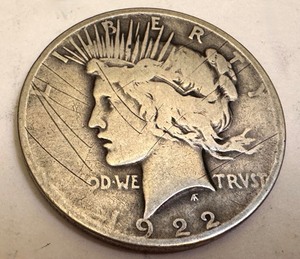 lot 27B image: 1922-D Peace Silver Dollar