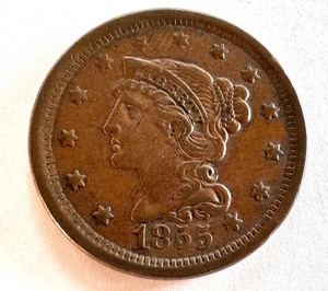 lot 36B image: 1855 Liberty Head Large Cent