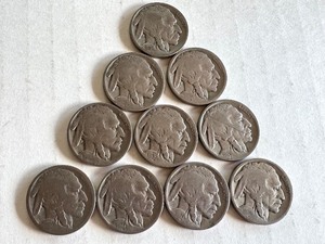 lot 47C image: Lot of 10 Circulated Buffalo Nickels Mixed Dates