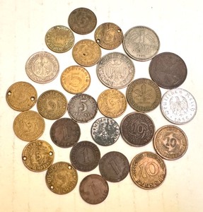 lot 47D image: Collection of 26 Vintage German and Polish Circulated Coins