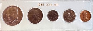 lot 72B image: 1965 United States Mint 5-Coin Set in Sealed Holder