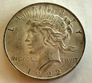 lot 79B image: 1922 Peace Silver Dollar Coin